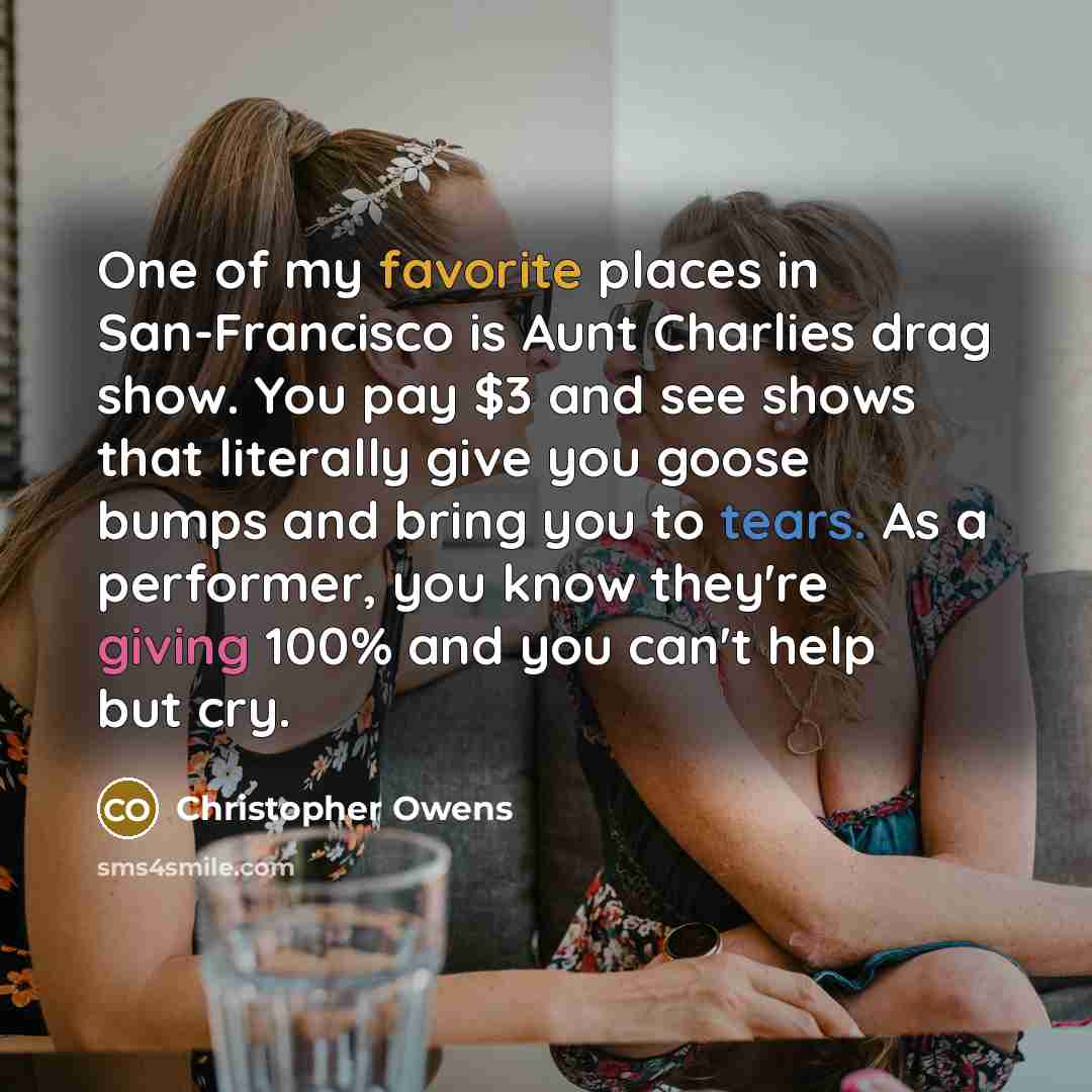 “One of my favorite places in San-Francisco is Aunt Charlies…” quote by Christopher Owens