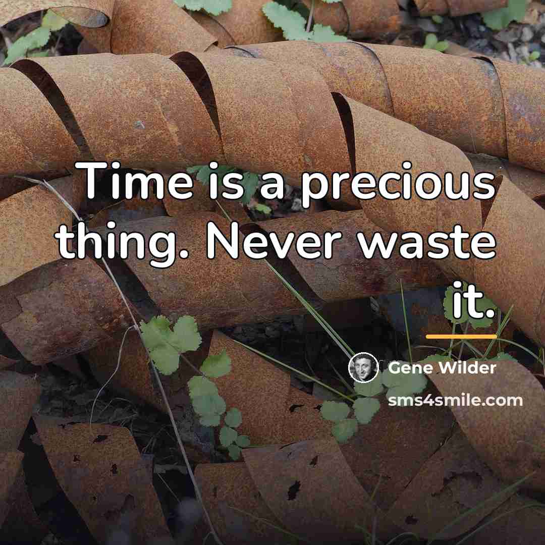 “Time is a precious thing. Never waste it.…” quote by Gene Wilder