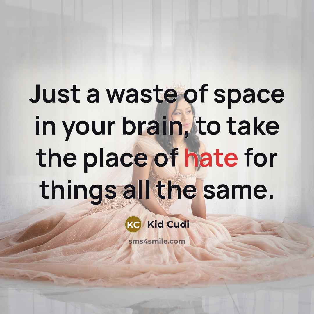 “Just a waste of space in your brain, to take…” quote by Kid Cudi