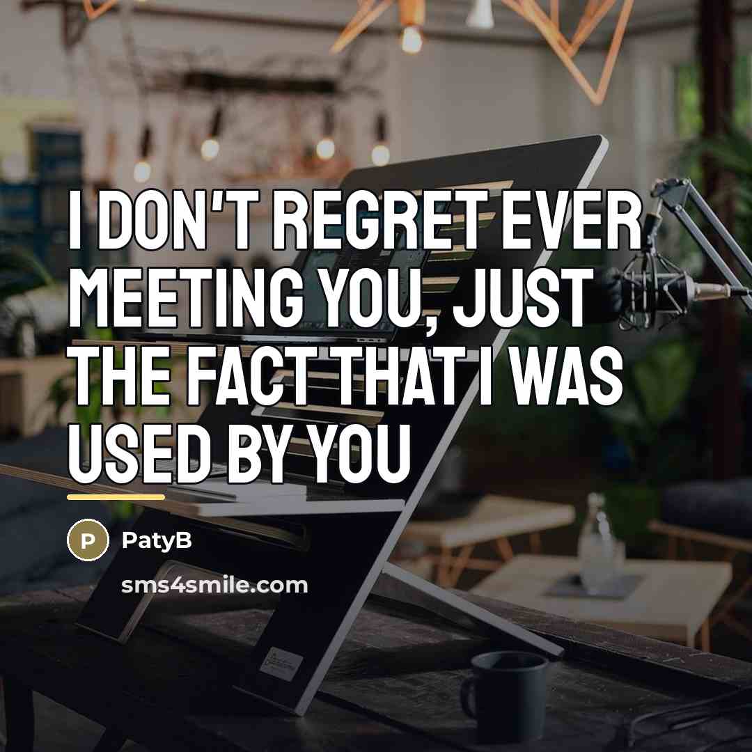 “I don't regret ever meeting you, just the fact that…” quote by PatyB