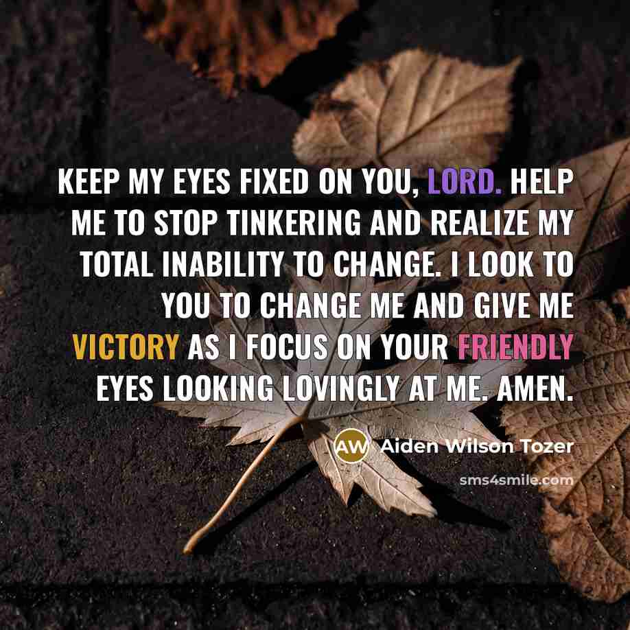 “Keep my eyes fixed on You, Lord. Help me to…” quote by Aiden Wilson Tozer