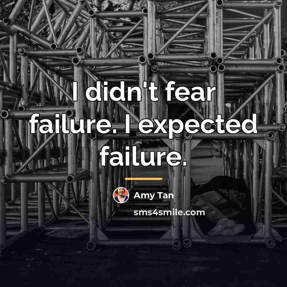 “I didn't fear failure. I expected failure.…” quote by Amy Tan