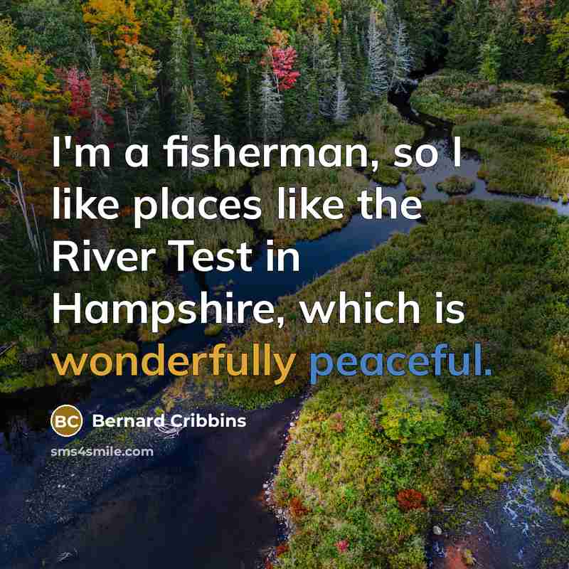 “I'm a fisherman, so I like places like the River Test in Hampshire, which is wonderfully peaceful.” quote by Bernard Cribbins