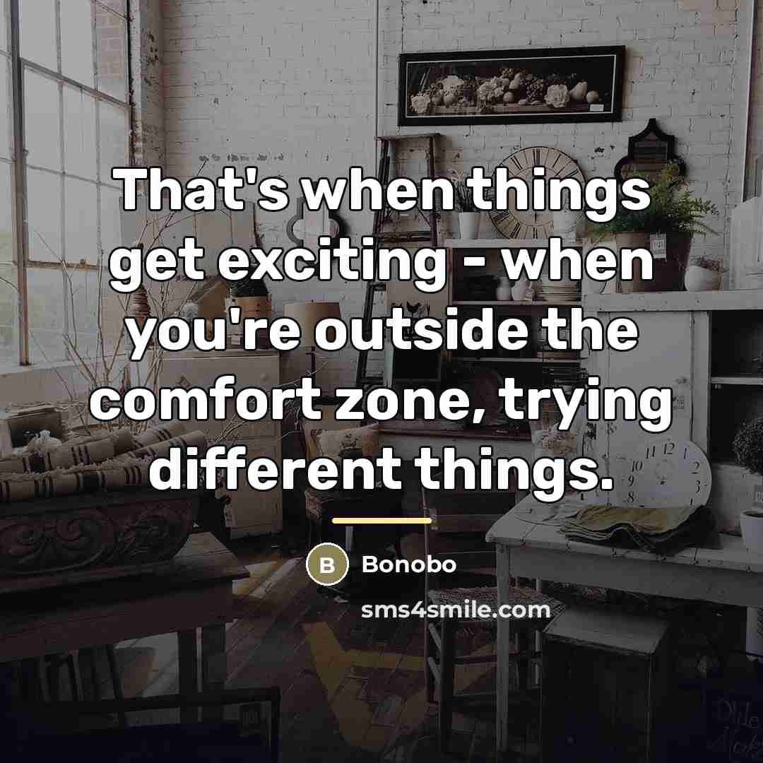 “That's when things get exciting - when you're outside the…” quote by Bonobo
