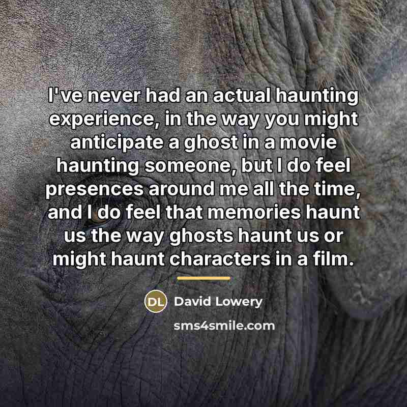 “I've never had an actual haunting experience, in the way…” quote by David Lowery