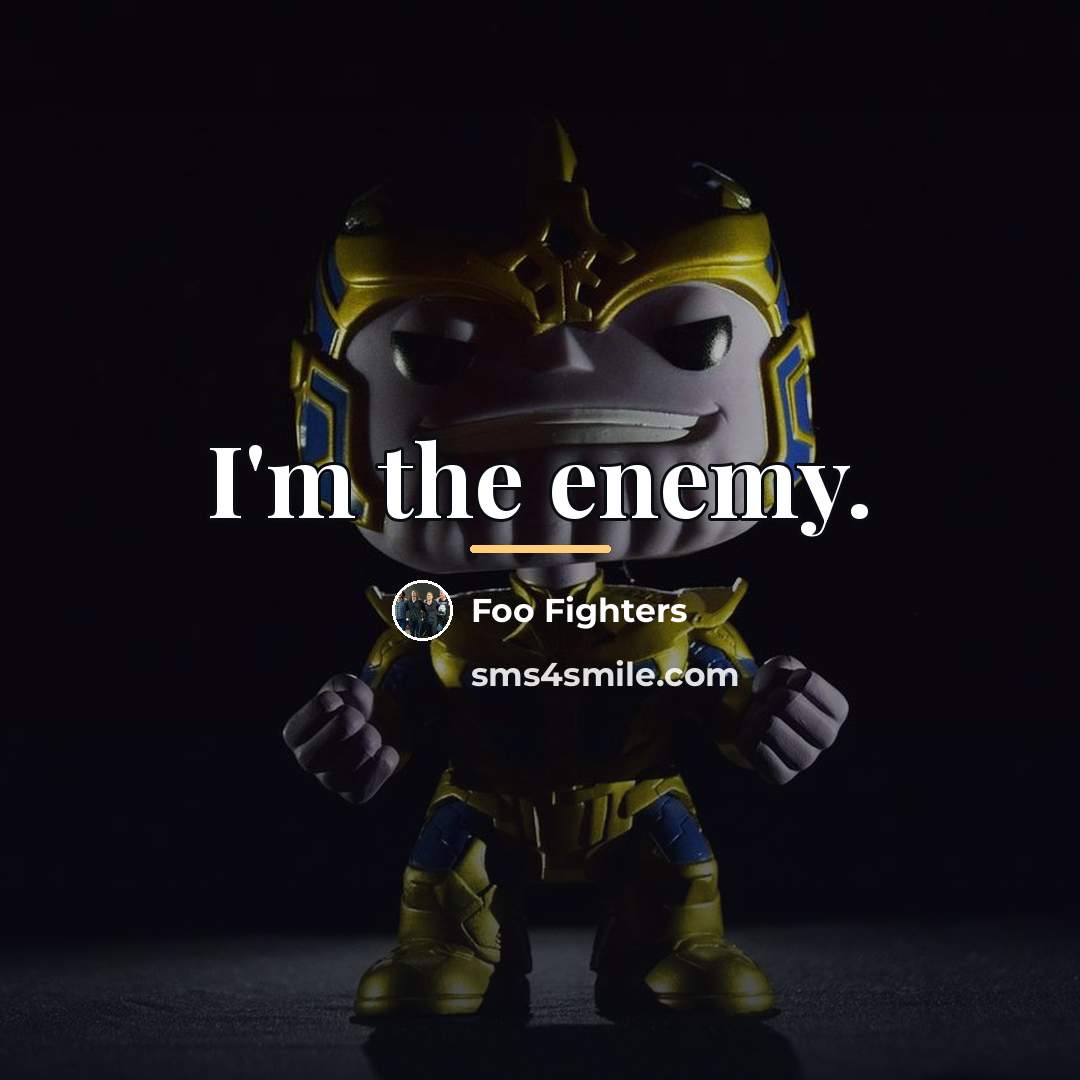 “I'm the enemy.…” quote by Foo Fighters