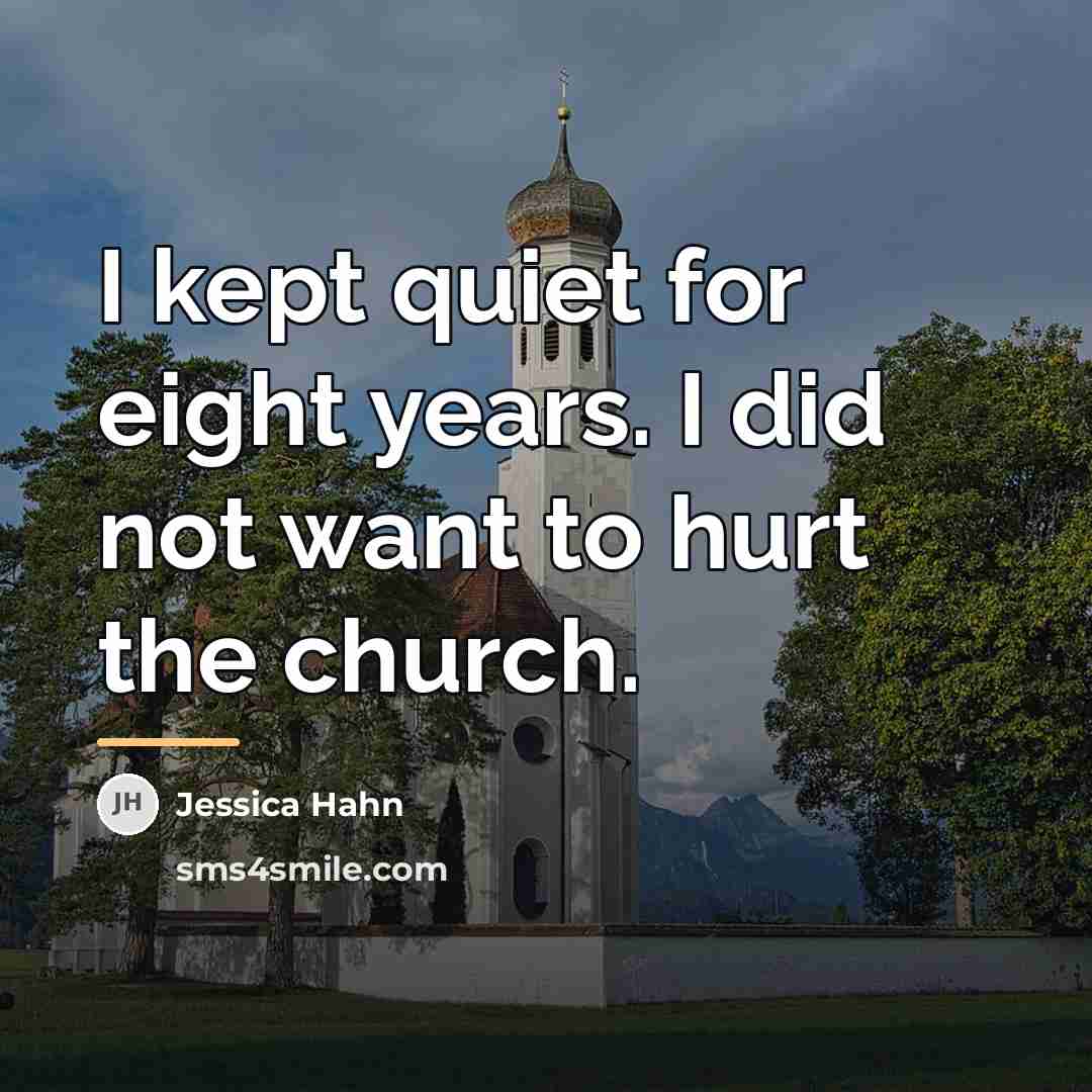“I kept quiet for eight years. I did not want…” quote by Jessica Hahn