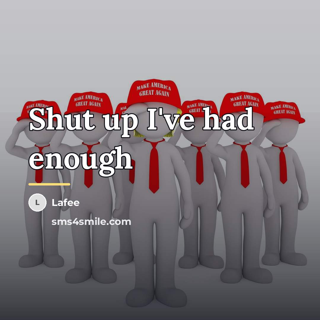 “Shut up I've had enough…” quote by Lafee