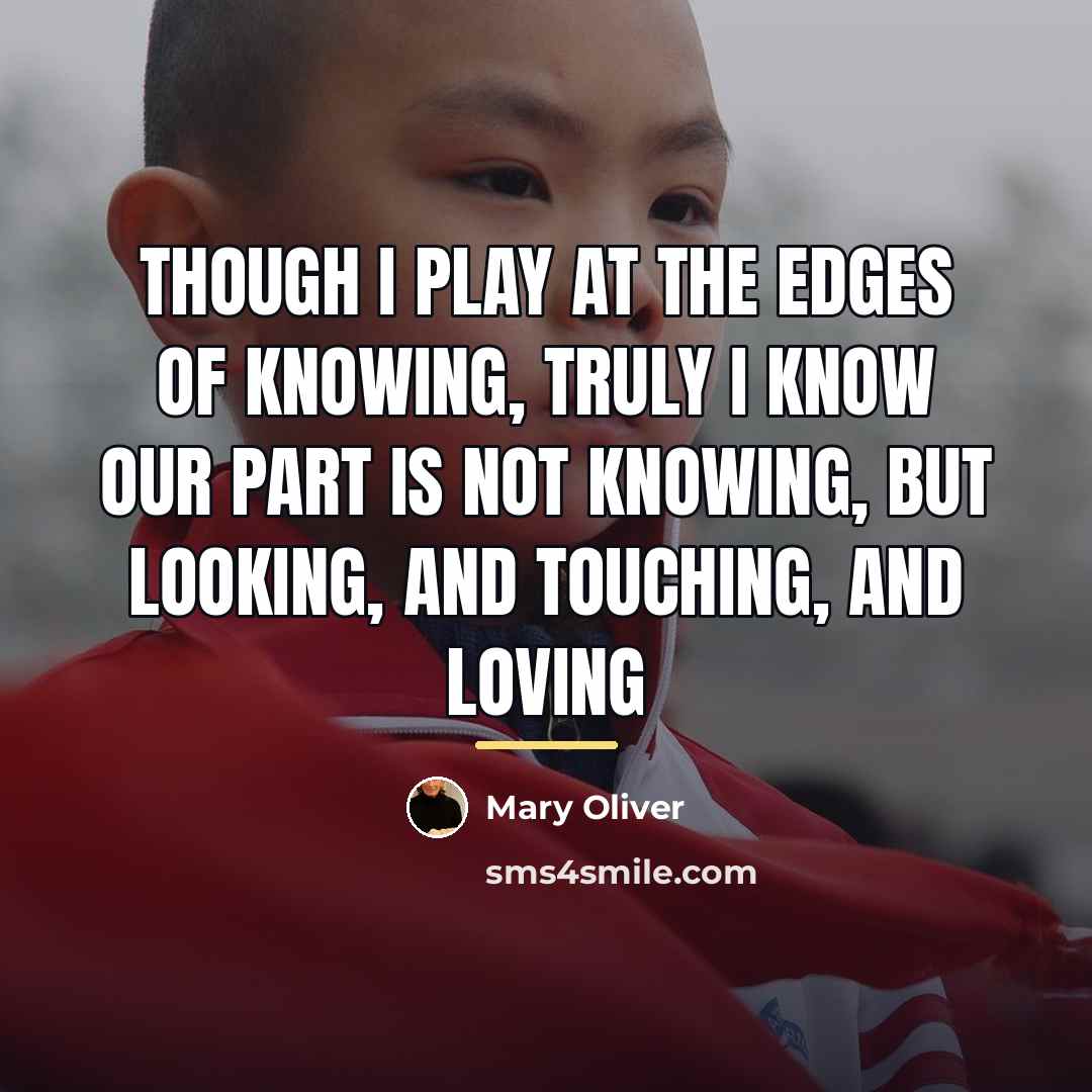 “Though I play at the edges of knowing, truly I…” quote by Mary Oliver