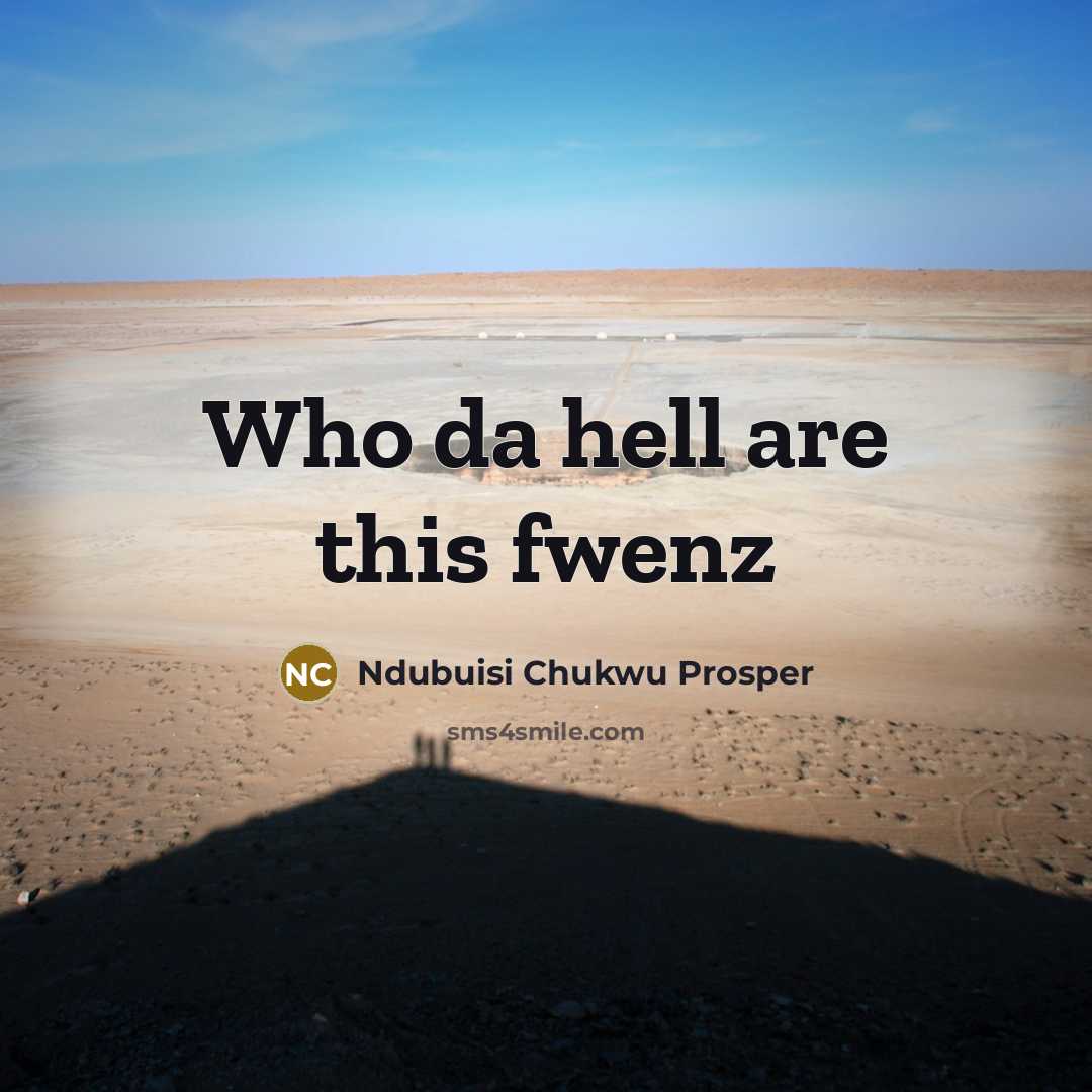 “Who da hell are this fwenz” quote by Ndubuisi Chukwu Prosper