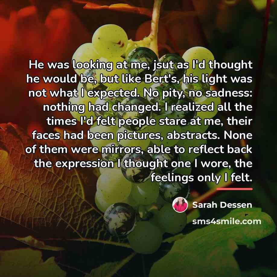 “He was looking at me, jsut as I'd thought he…” quote by Sarah Dessen