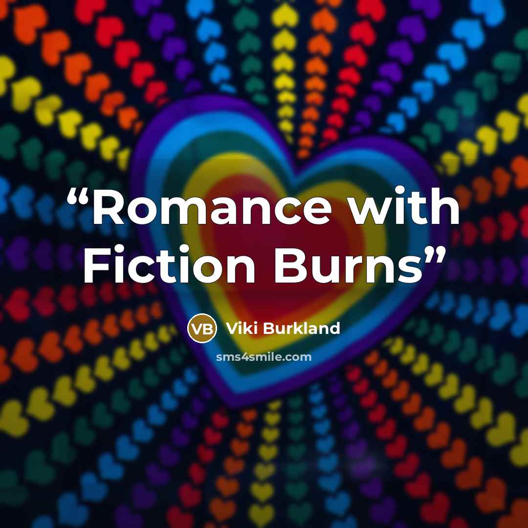 “Romance with Fiction Burns” quote by Viki Burkland