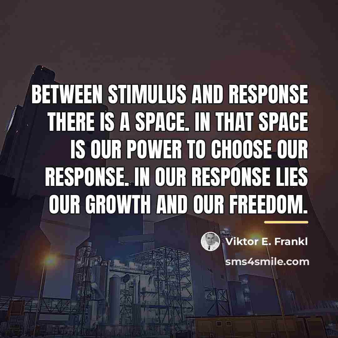 “Between stimulus and response there is a space. In that…” quote by Viktor E. Frankl