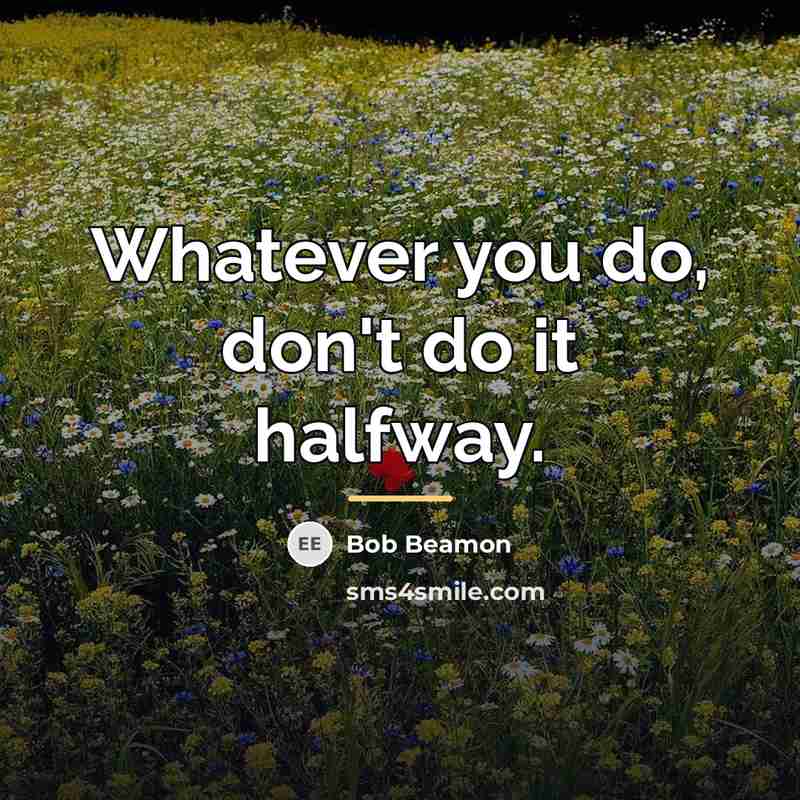 “Whatever you do, don't do it halfway.…” quote by Bob Beamon