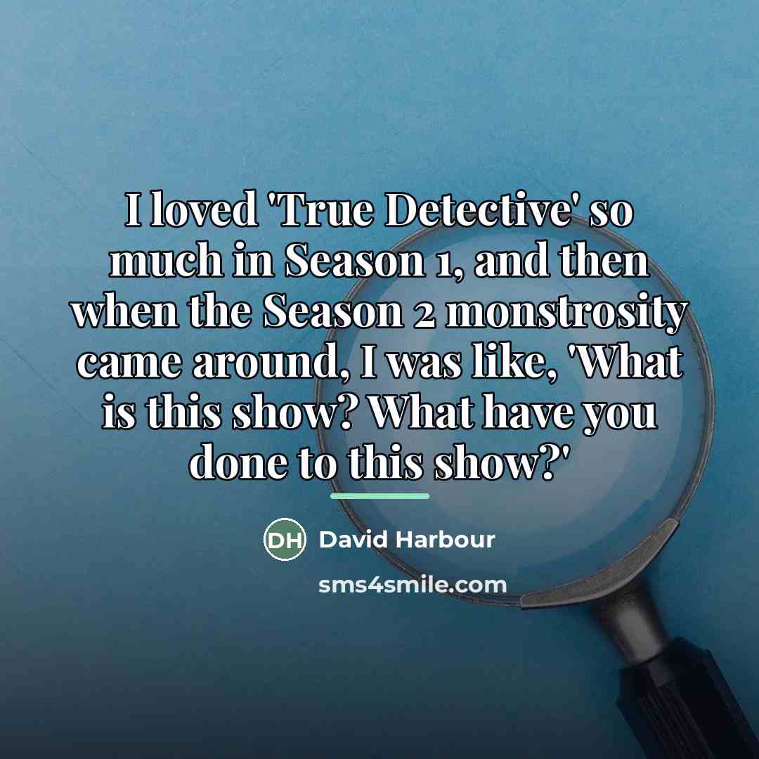 “I loved 'True Detective' so much in Season 1, and…” quote by David Harbour