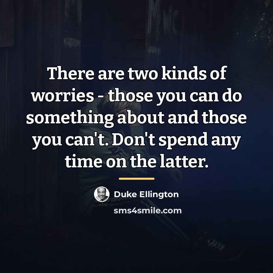 “There are two kinds of worries - those you can…” quote by Duke Ellington