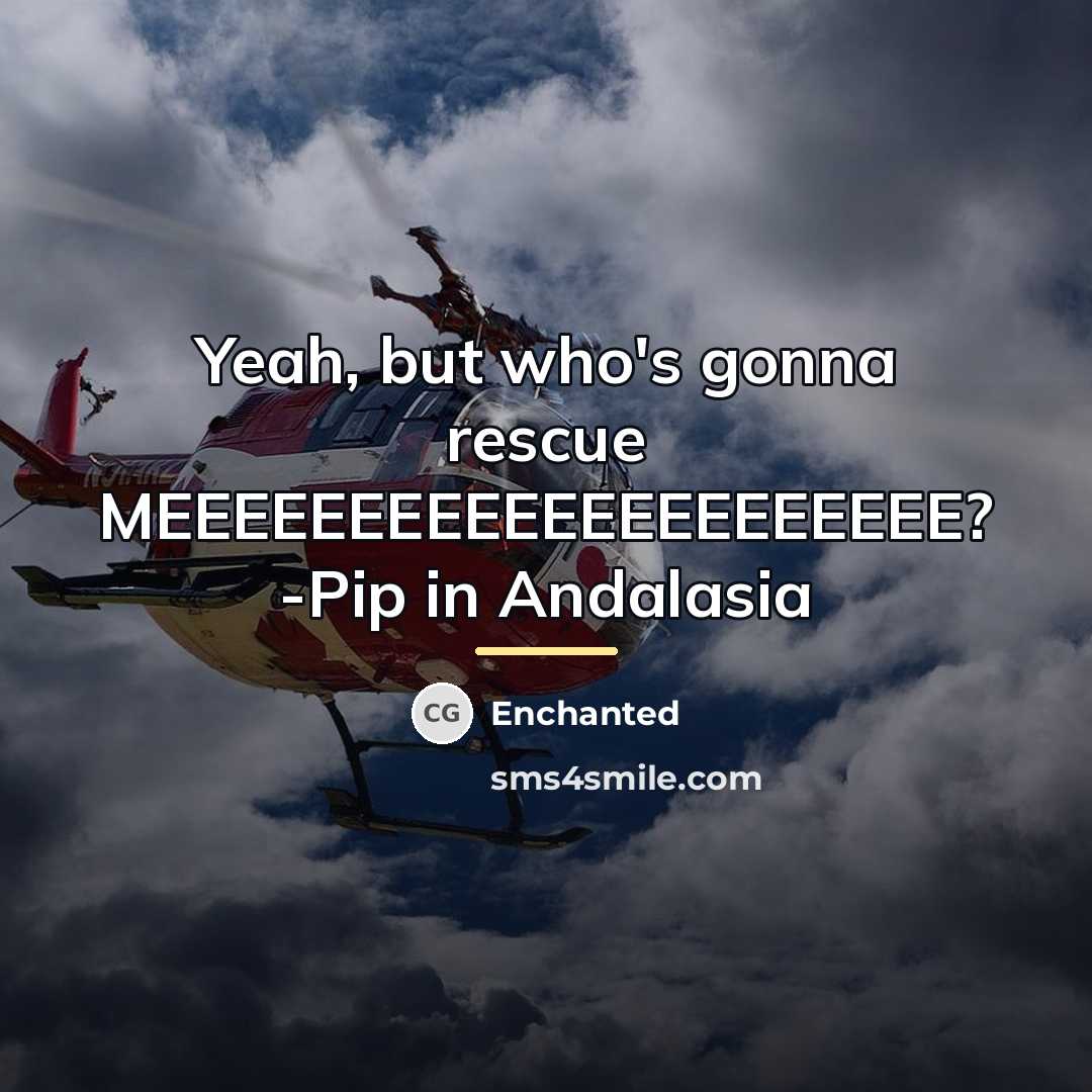“Yeah, but who's gonna rescue MEEEEEEEEEEEEEEEEEEEEE? -Pip in Andalasia…” quote by Enchanted