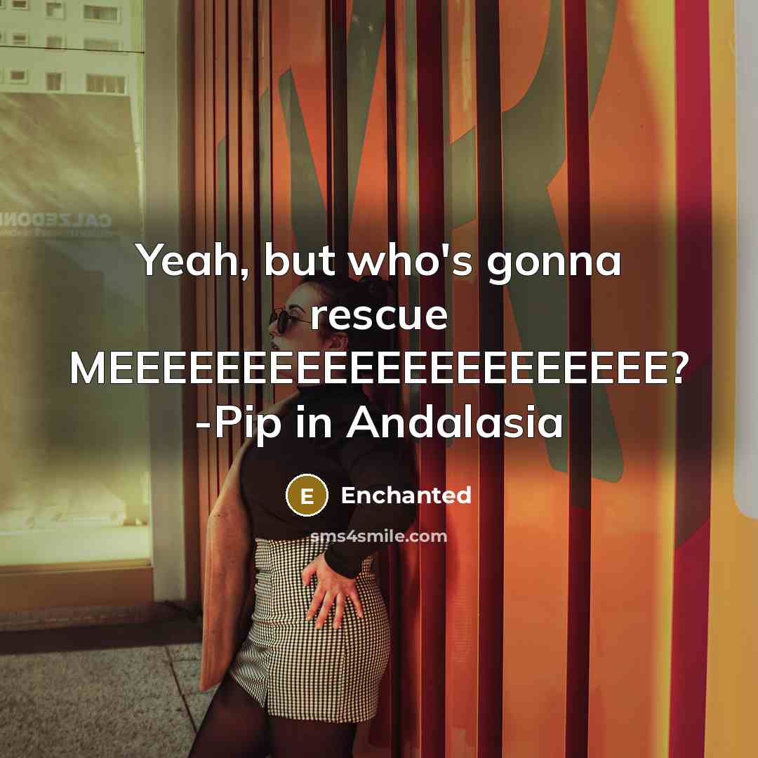 “Yeah, but who's gonna rescue MEEEEEEEEEEEEEEEEEEEEE? -Pip in Andalasia” quote by Enchanted