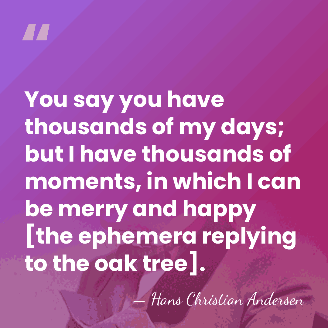 You say you have thousands of my days; but I have thousands&hellip; - Hans Christian Andersen