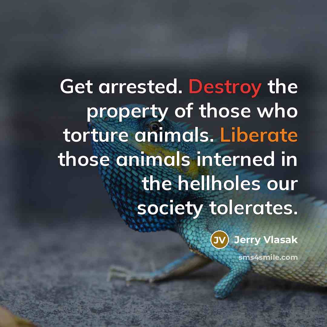“Get arrested. Destroy the property of those who torture animals.…” quote by Jerry Vlasak
