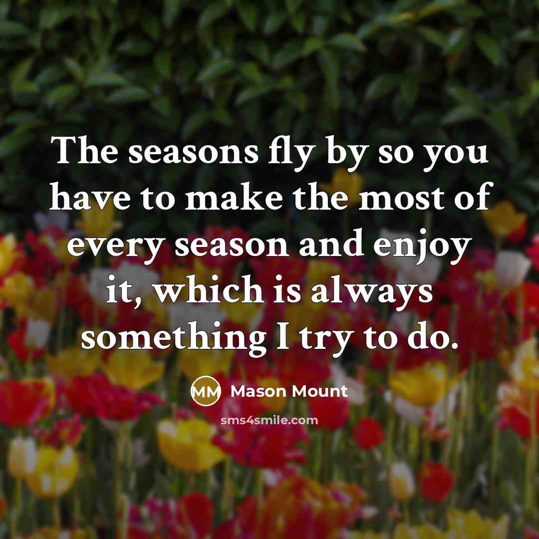 “The seasons fly by so you have to make the…” quote by Mason Mount