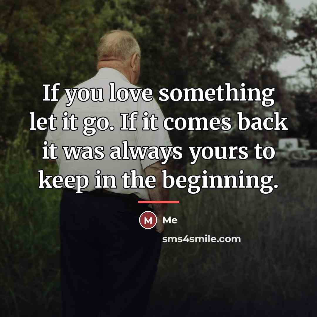 “If you love something let it go. If it comes…” quote by Me