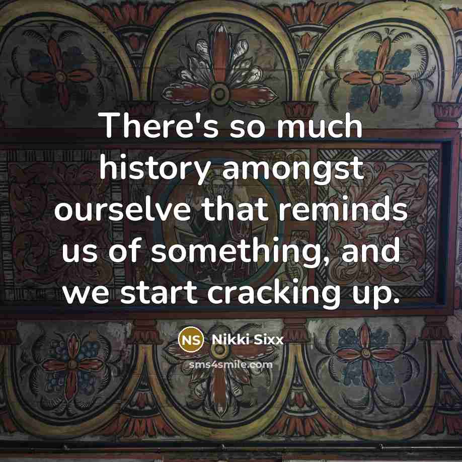 “There's so much history amongst ourselve that reminds us of…” quote by Nikki Sixx