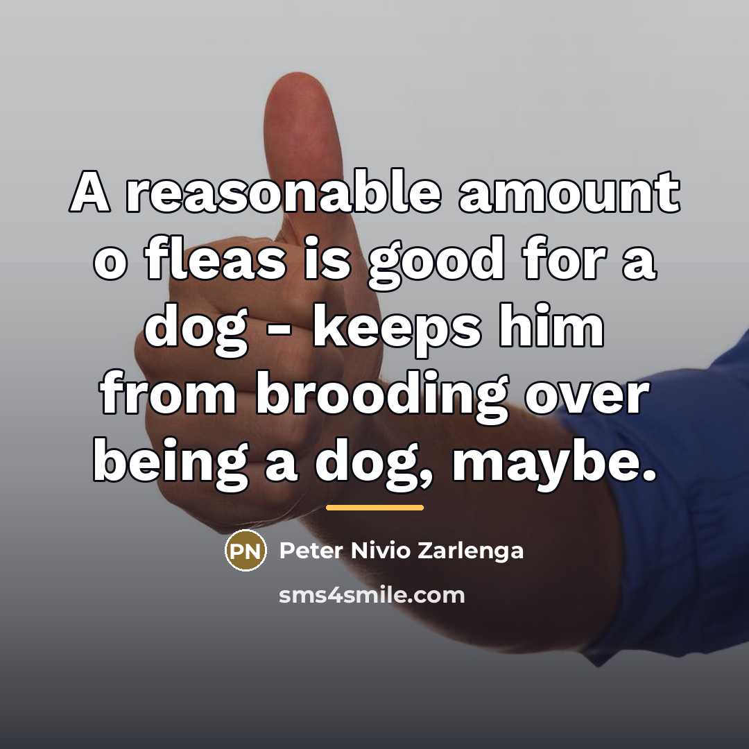 “A reasonable amount o fleas is good for a dog…” quote by Peter Nivio Zarlenga