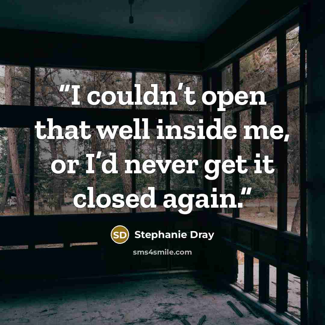 “I couldn’t open that well inside me, or I’d never get it closed again.” quote by Stephanie Dray