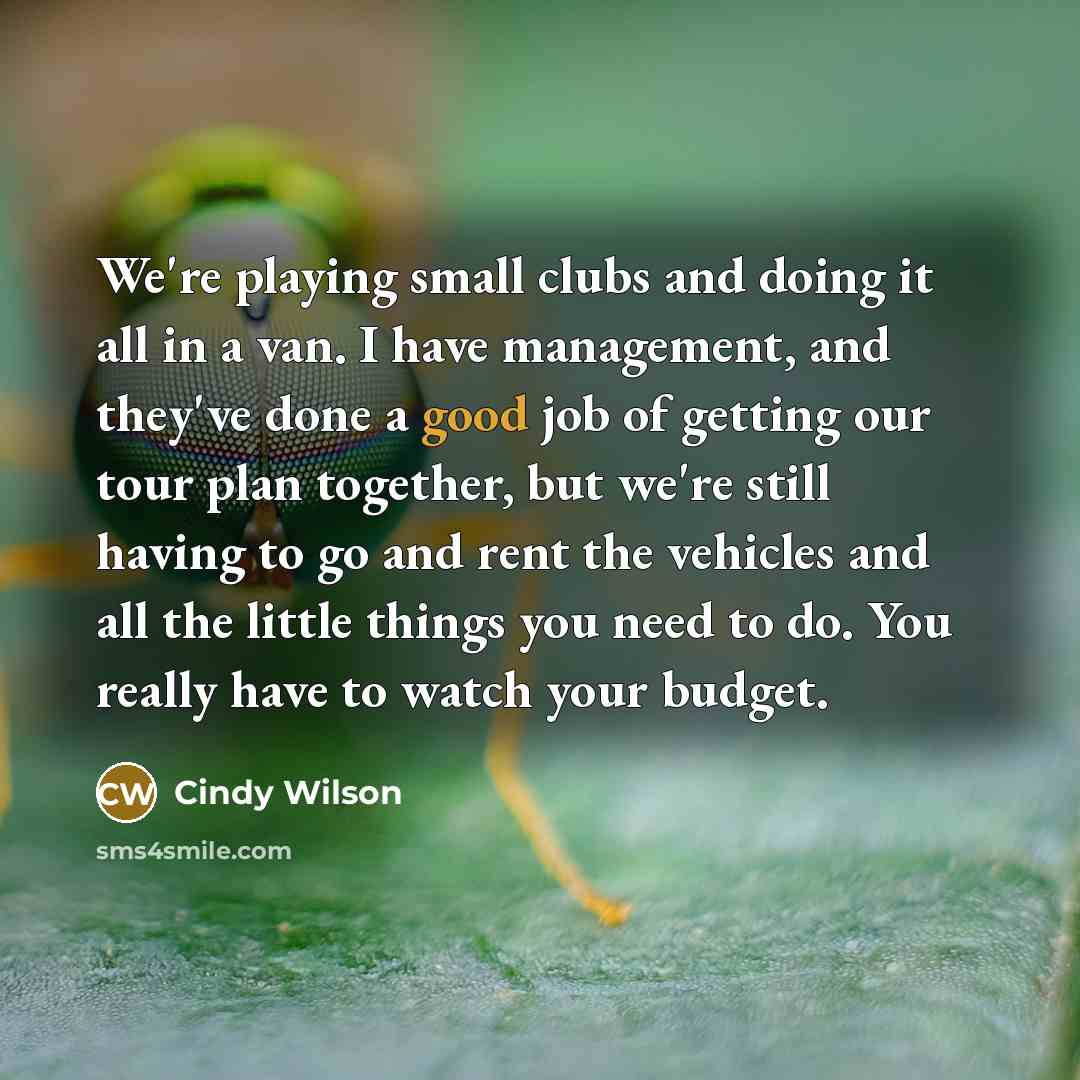“We're playing small clubs and doing it all in a…” quote by Cindy Wilson