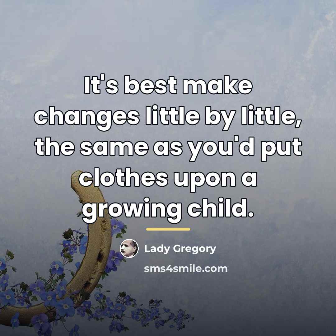 “It's best make changes little by little, the same as…” quote by Lady Gregory