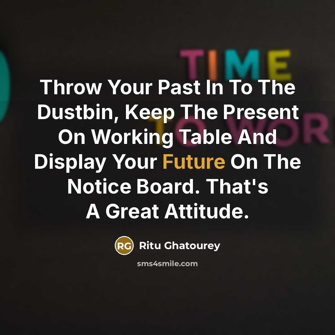 “Throw Your Past In To The Dustbin, Keep The Present…” quote by Ritu Ghatourey