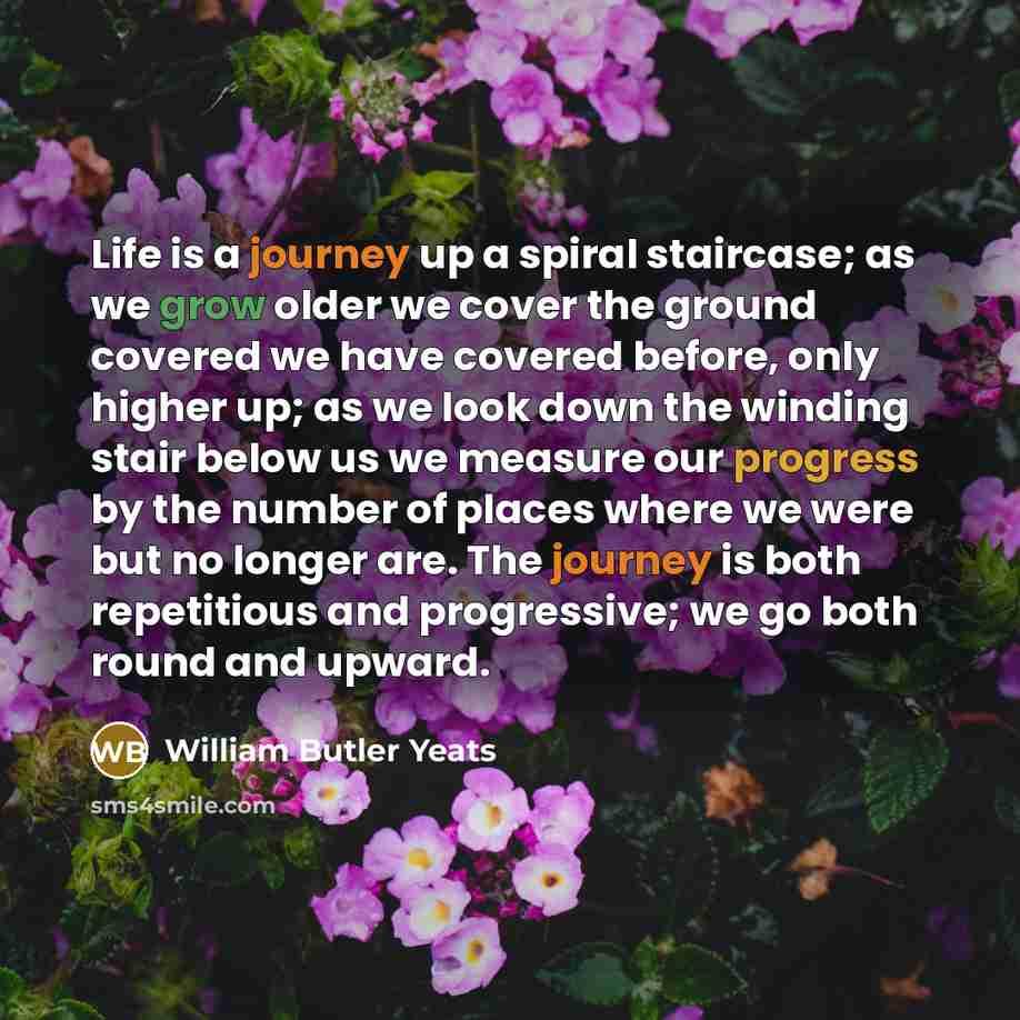“Life is a journey up a spiral staircase; as we…” quote by William Butler Yeats
