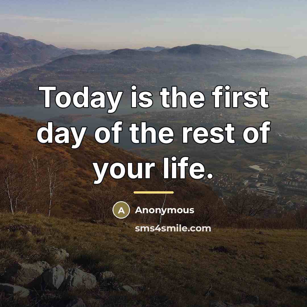“Today is the first day of the rest of your…” quote by Anonymous