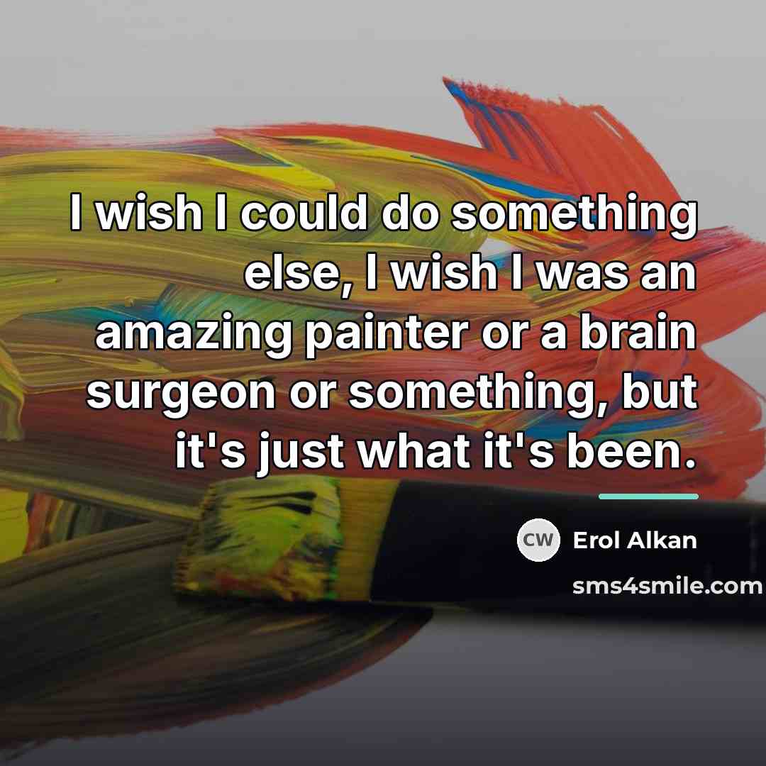 “I wish I could do something else, I wish I…” quote by Erol Alkan