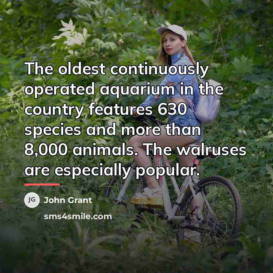 “The oldest continuously operated aquarium in the country features 630…” quote by John Grant