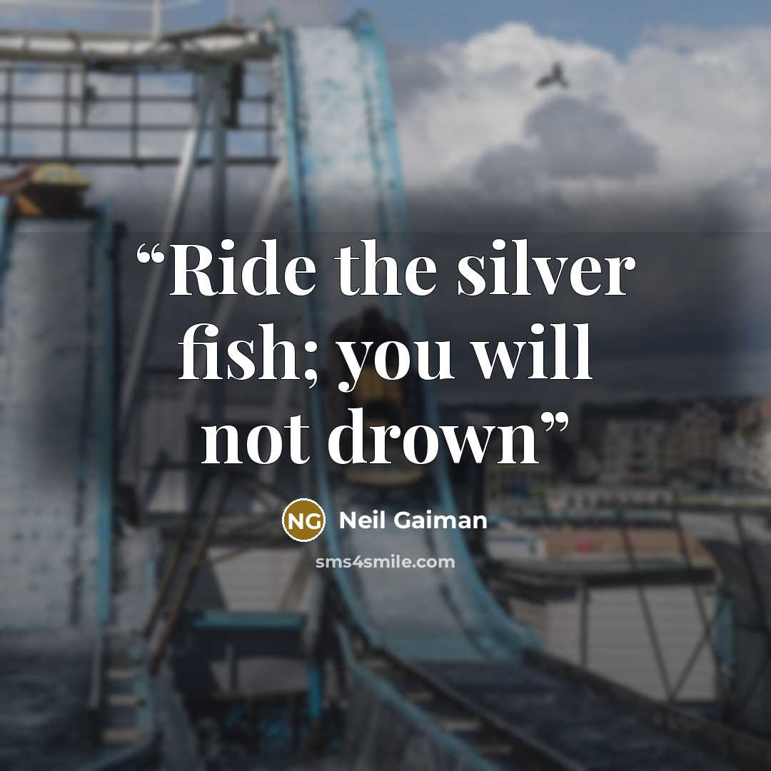 “Ride the silver fish; you will not drown” quote by Neil Gaiman