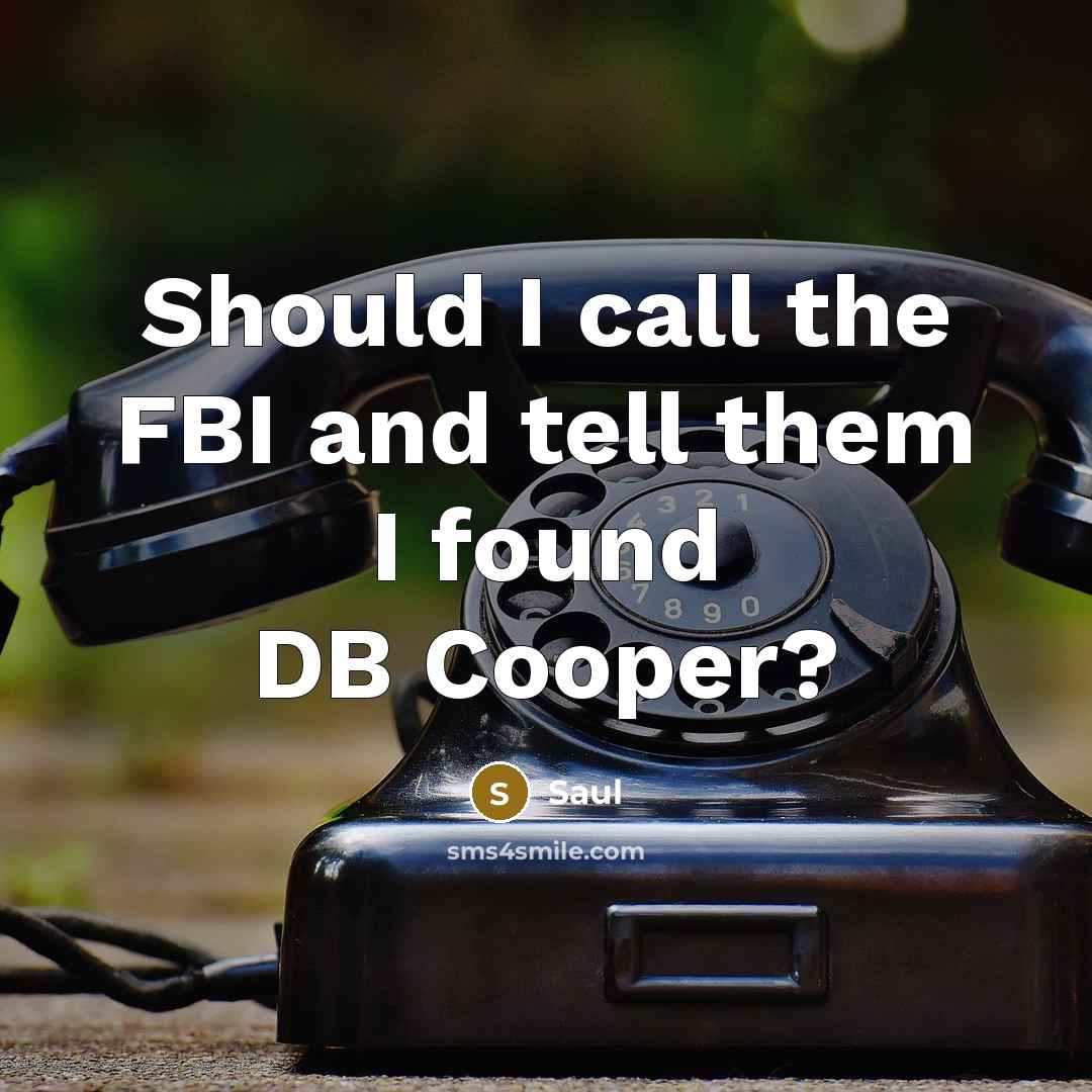 “Should I call the FBI and tell them I found DB Cooper?” quote by Saul