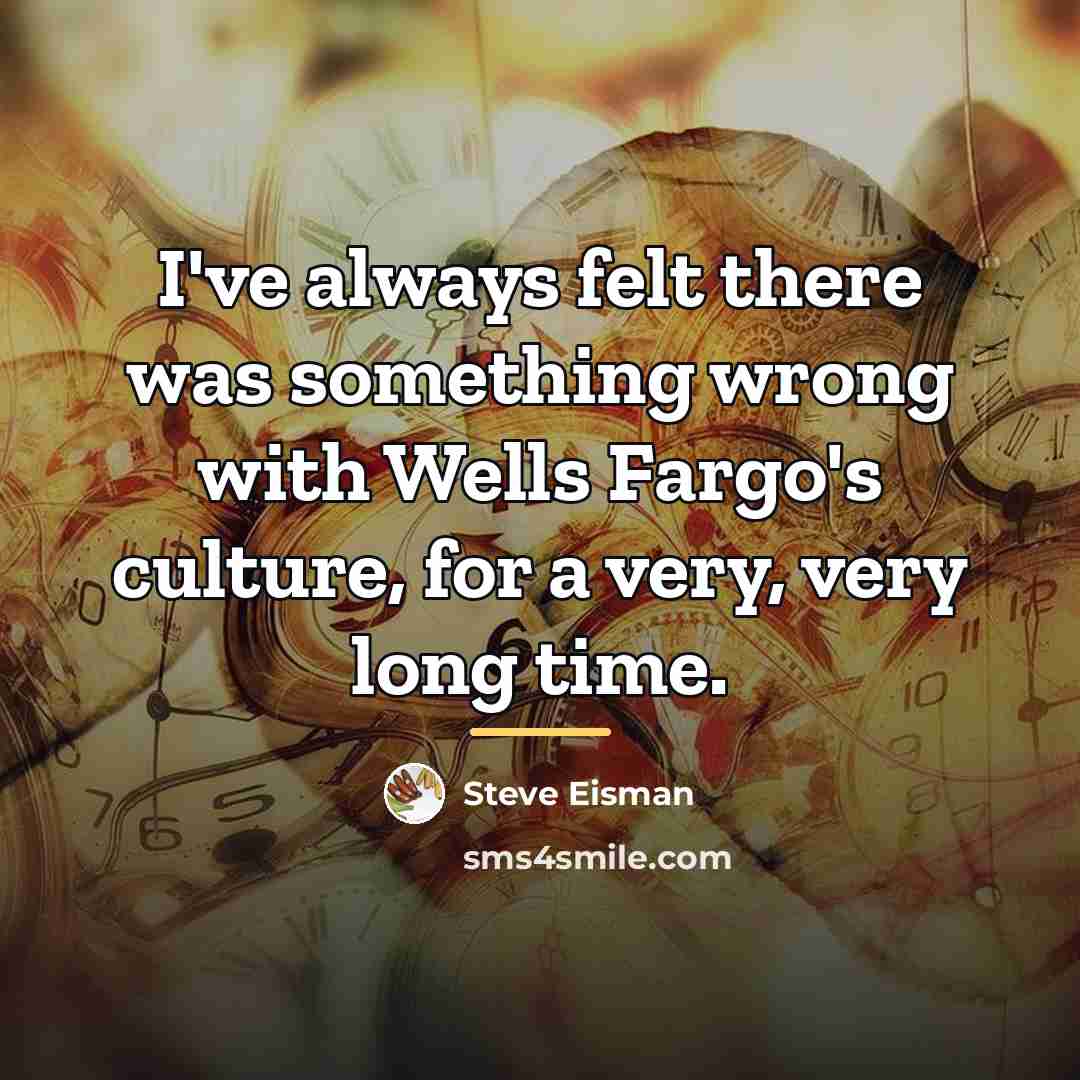 “I've always felt there was something wrong with Wells Fargo's…” quote by Steve Eisman