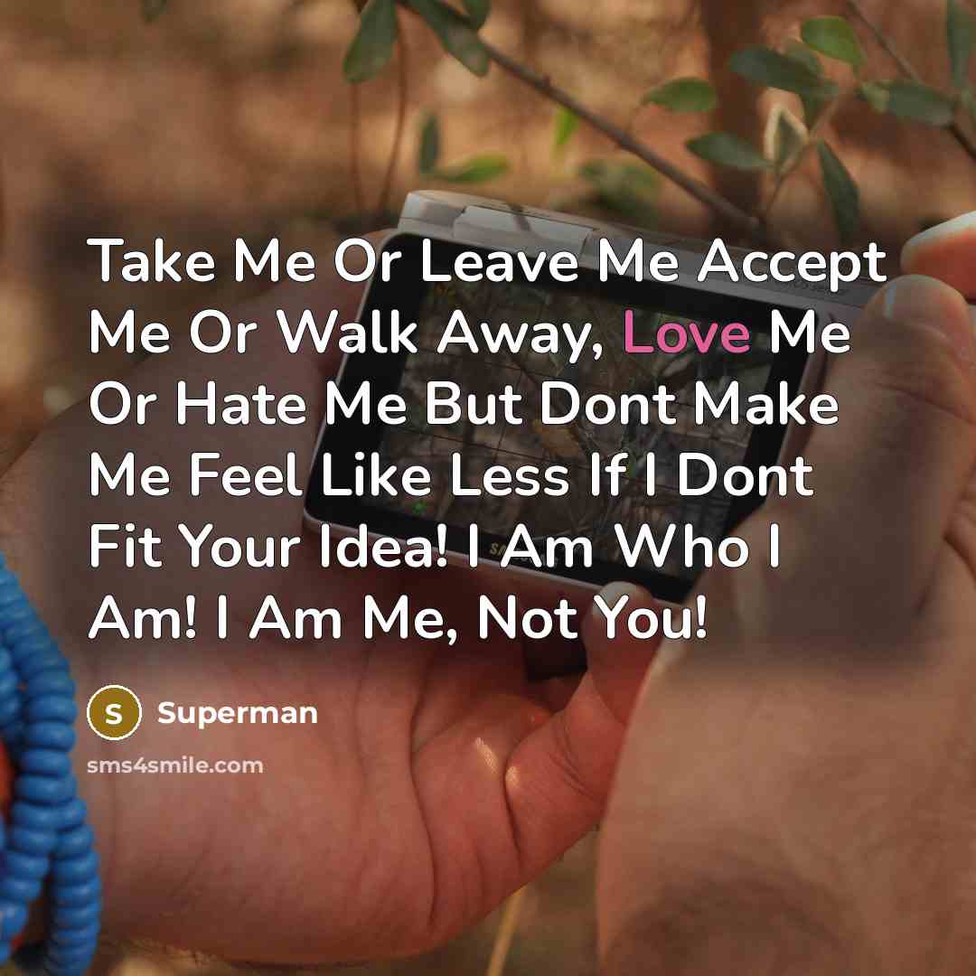 “Take Me Or Leave Me Accept Me Or Walk Away,…” quote by Superman