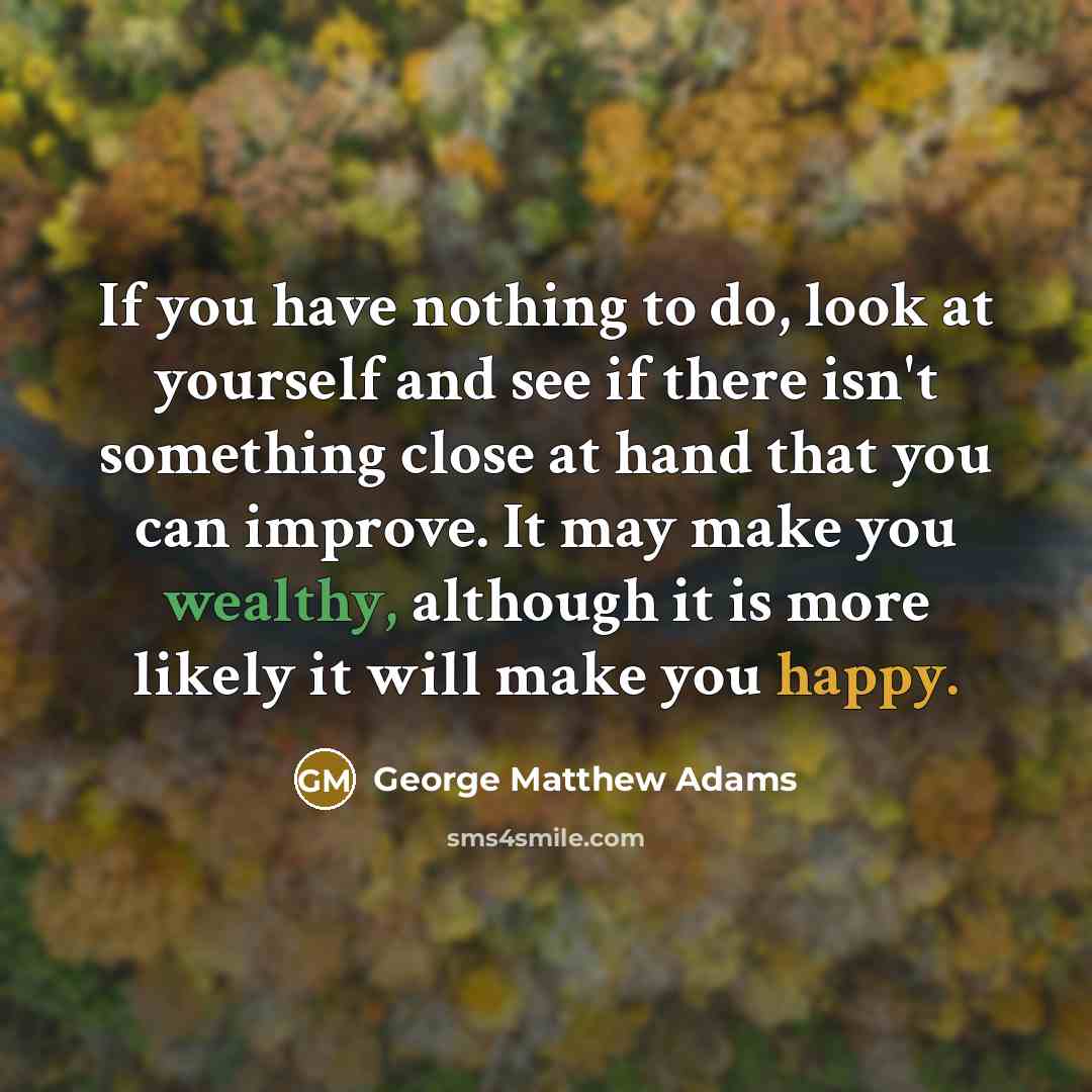 “If you have nothing to do, look at yourself and…” quote by George Matthew Adams