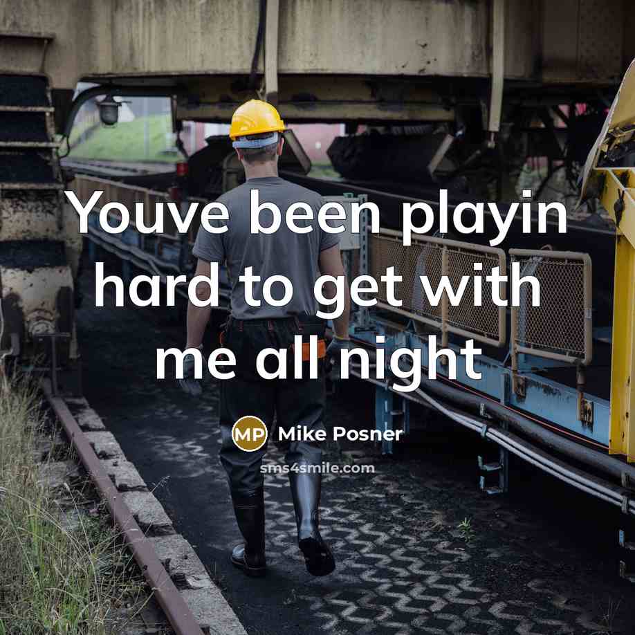 “Youve been playin hard to get with me all night…” quote by Mike Posner