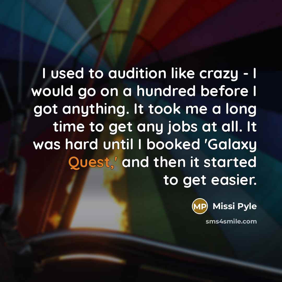 “I used to audition like crazy - I would go…” quote by Missi Pyle