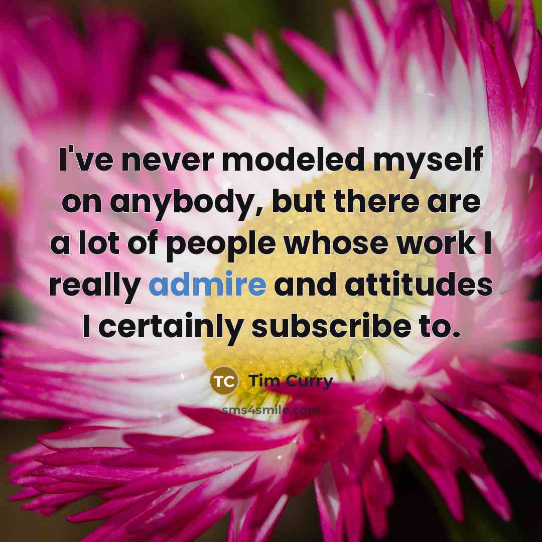 “I've never modeled myself on anybody, but there are a…” quote by Tim Curry