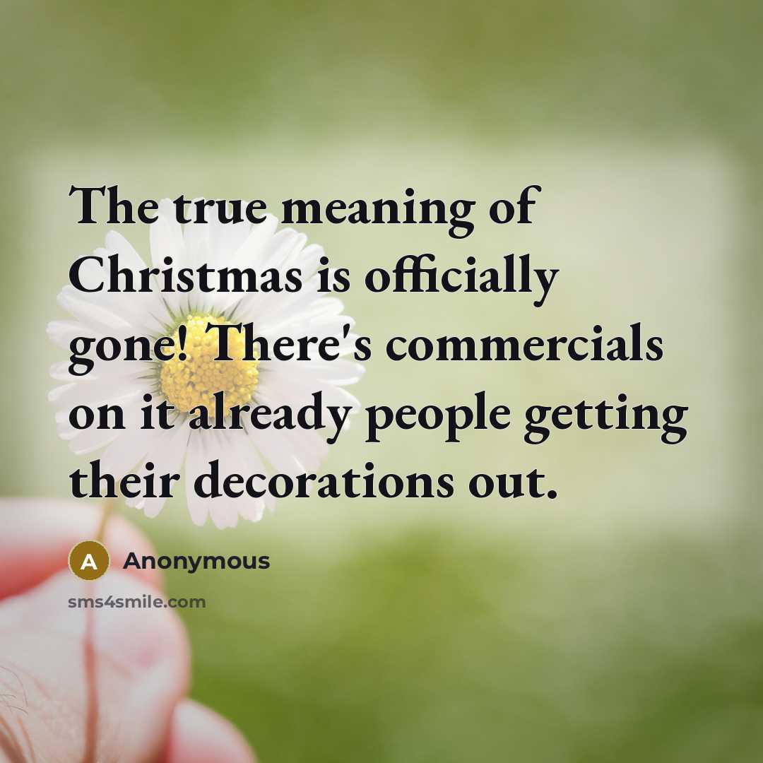 “The true meaning of Christmas is officially gone! There's commercials…” quote by Anonymous