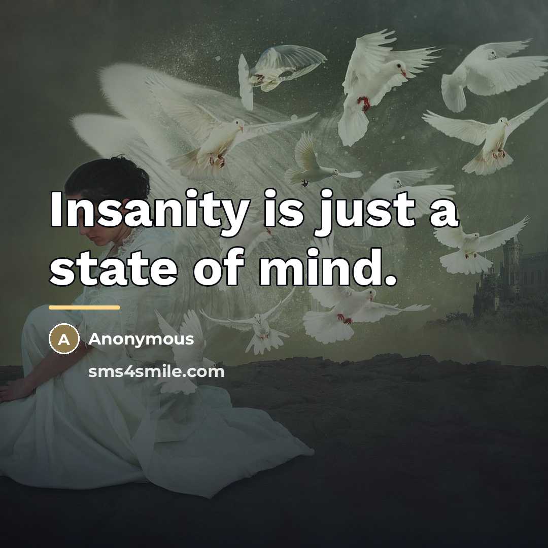 “Insanity is just a state of mind.…” quote by Anonymous