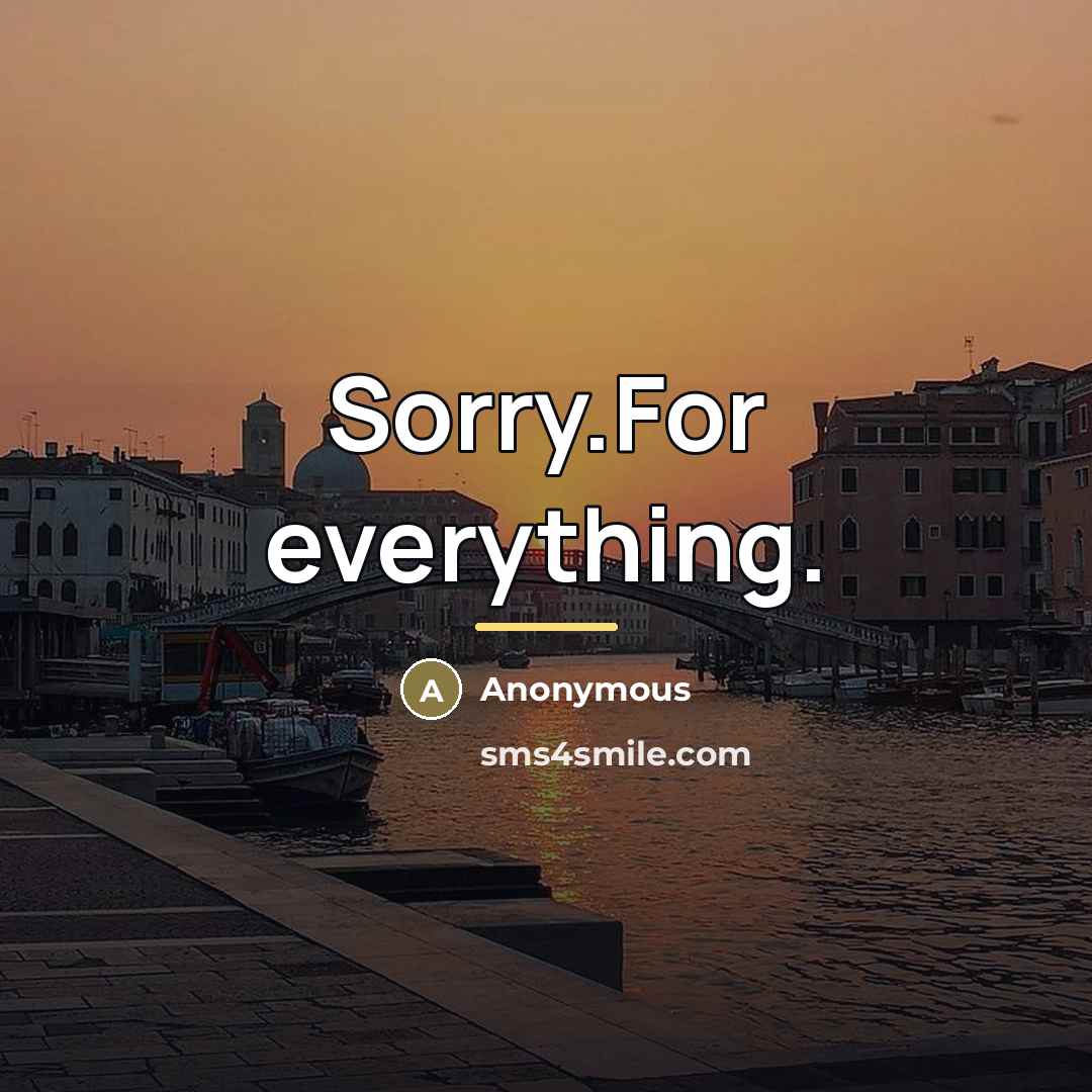 “Sorry.For everything.…” quote by Anonymous