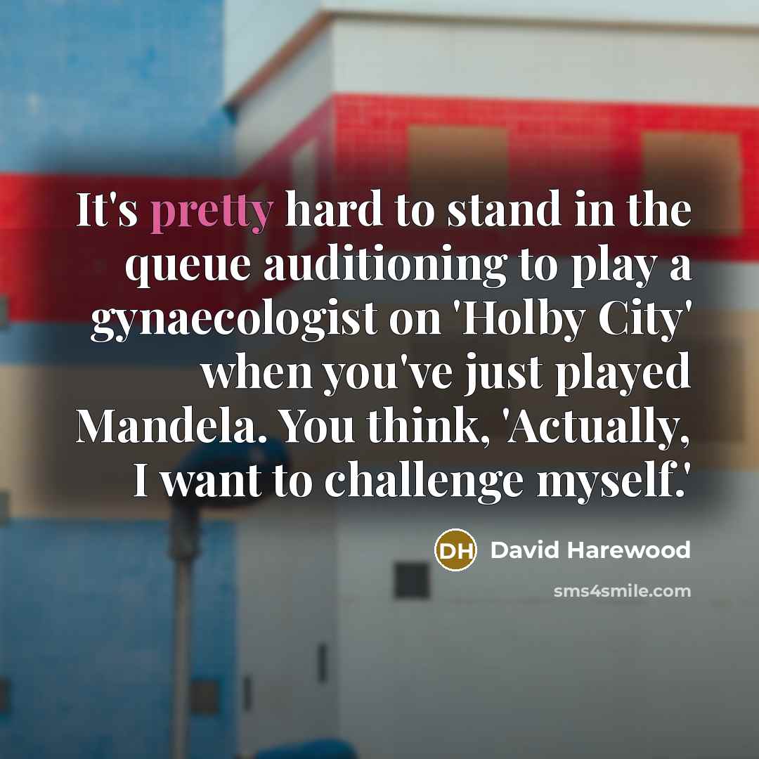 “It's pretty hard to stand in the queue auditioning to…” quote by David Harewood