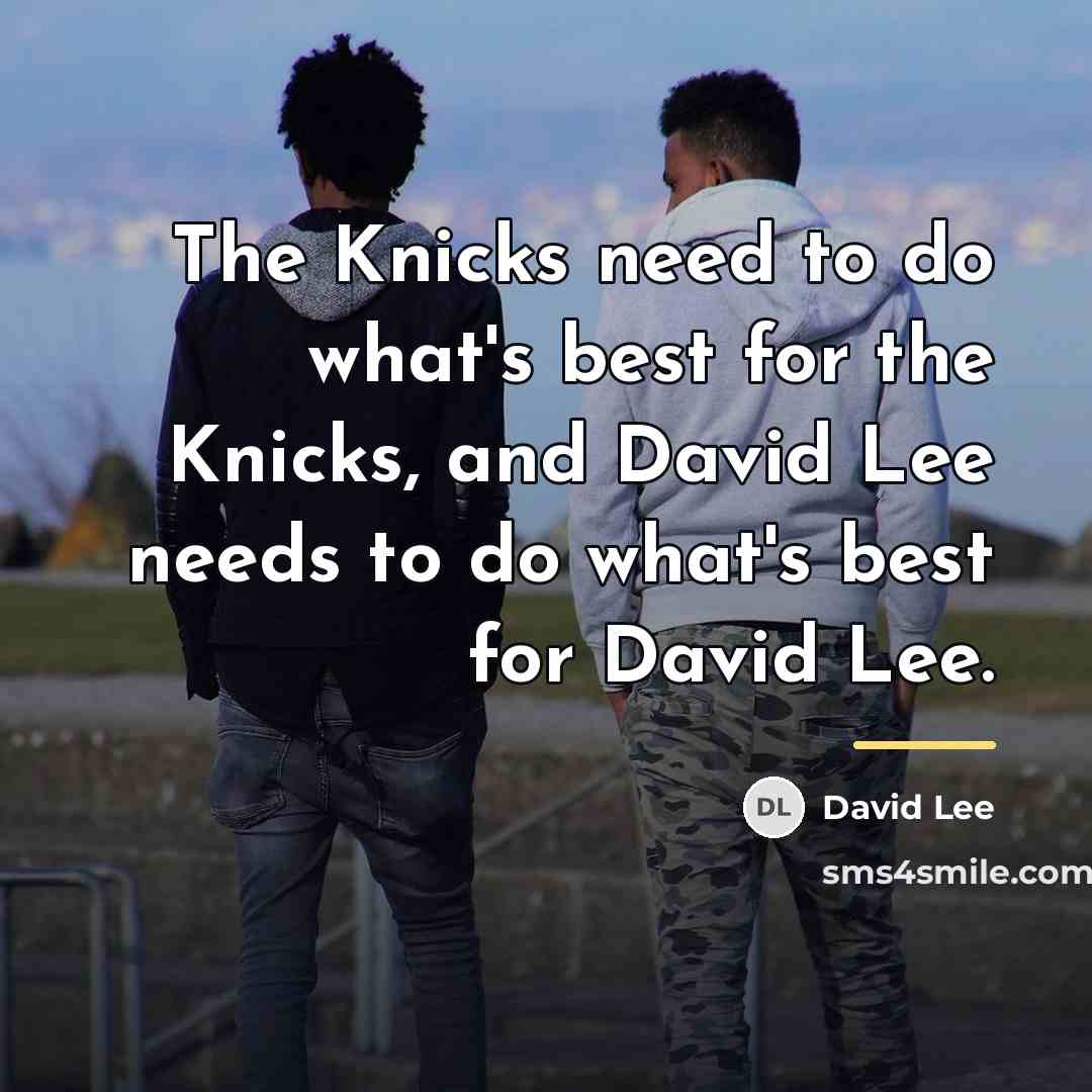 “The Knicks need to do what's best for the Knicks,…” quote by David Lee