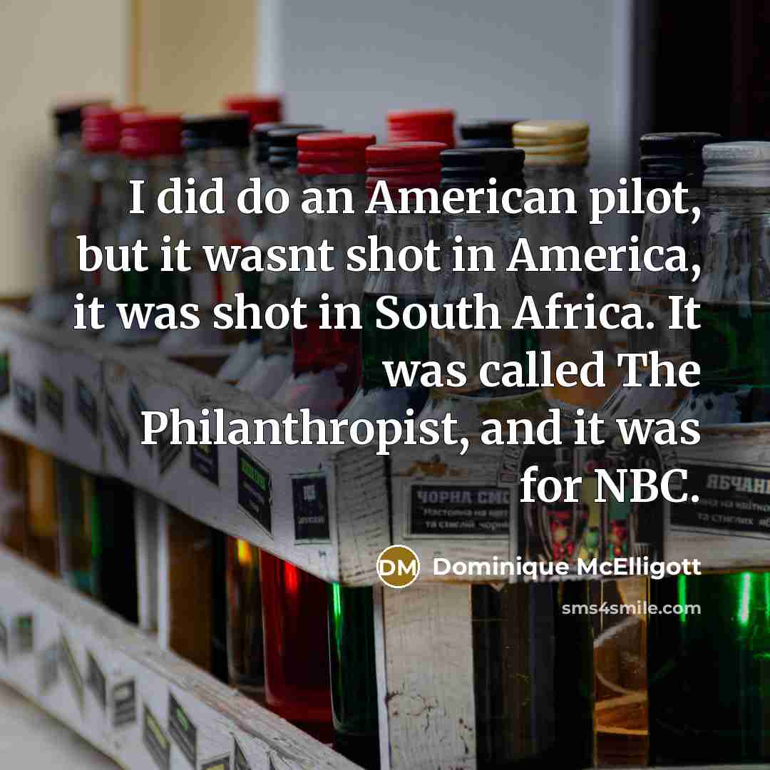 “I did do an American pilot, but it wasnt shot…” quote by Dominique McElligott